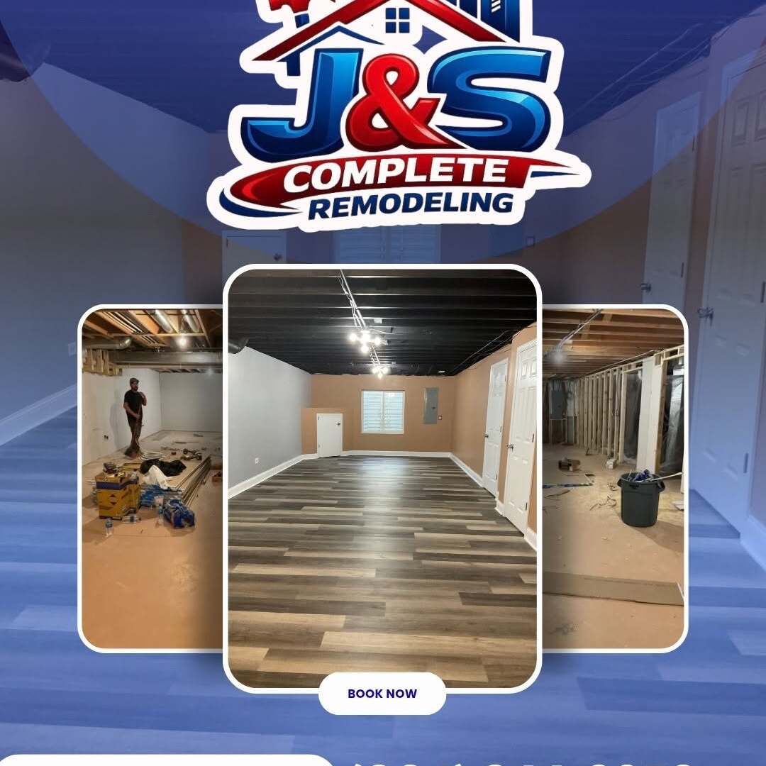 Remodeled basement with new flooring